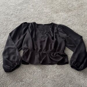 Express Black Peplum Blouse